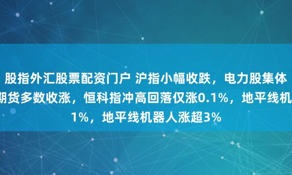 股指外汇股票配资门户 沪指小幅收跌，电力股集体爆发，国债期货多数收涨，恒科指冲高回落仅涨0.1%，地平线机器人涨超3%